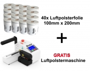 Aircopack Starterkit AP-X4 Luftpolstermaschine all-in-one Lösung 40x Luftpolsterkissen 100mm x 200mm x 700m