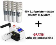 Aircopack Starterkit AP-X4 Luftpolstermaschine all-in-one Lösung 40x Luftpolstermatte 7 Kammern 400 mm x 330 mm